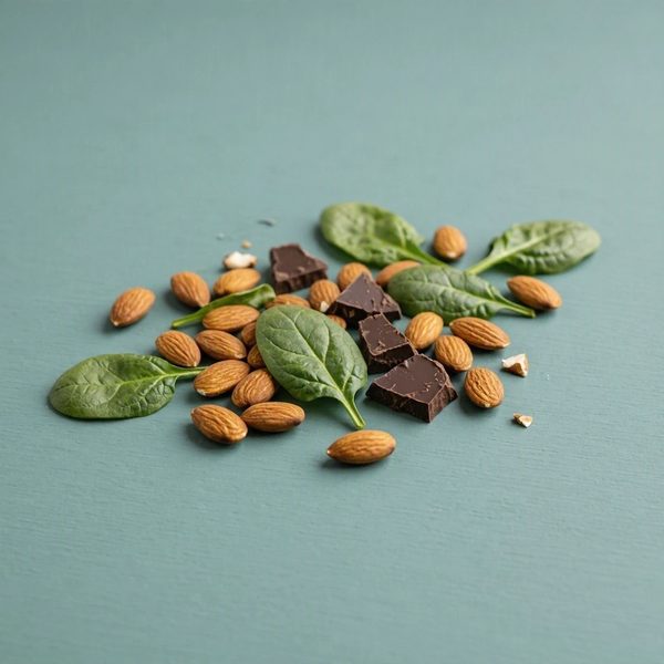 Almendras, espinaca y chocolate, fuentes de magnesio