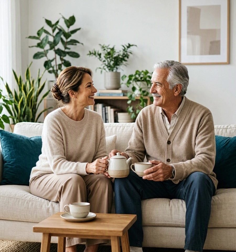 Pareja de más de 60 años en su casa